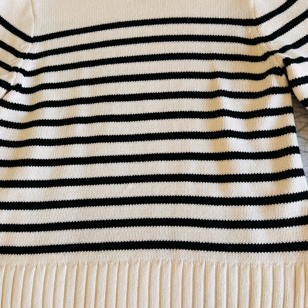 J CREW WOMENS SIZE SMALL NWT Striped Turtleneck Sweater - Black and White - Picture 7 of 12